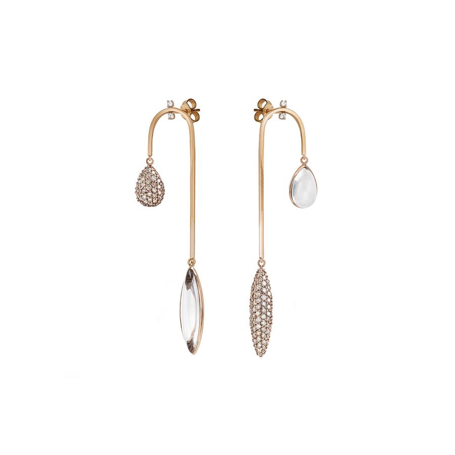 Curved earrings with diamonds AURUM | OR AMO CRV LAU9R CDR BRILL CT.1,90